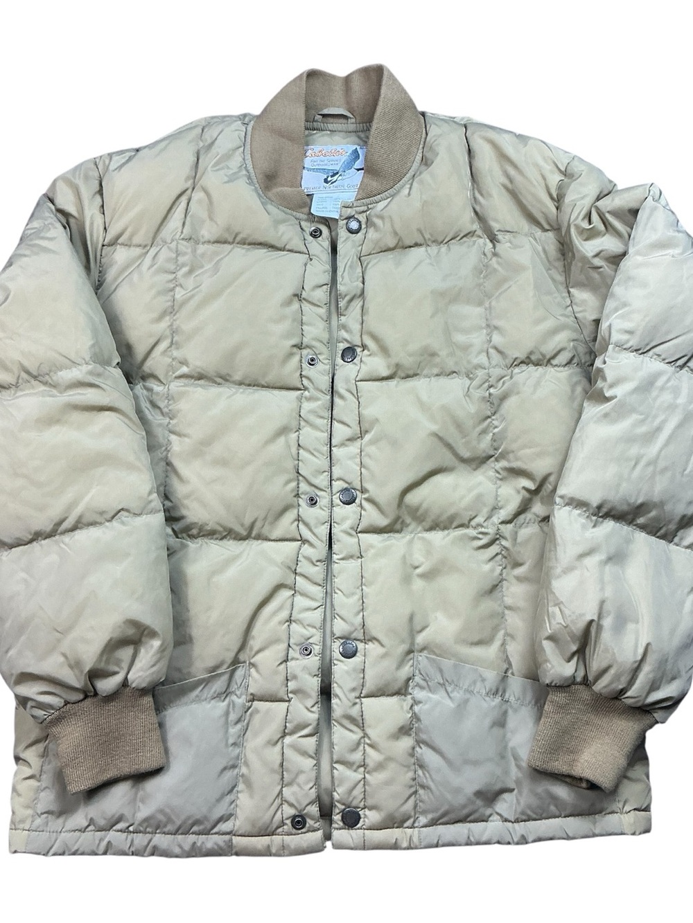 Vintage Cabela’s tan goose down puffer jacket size medium